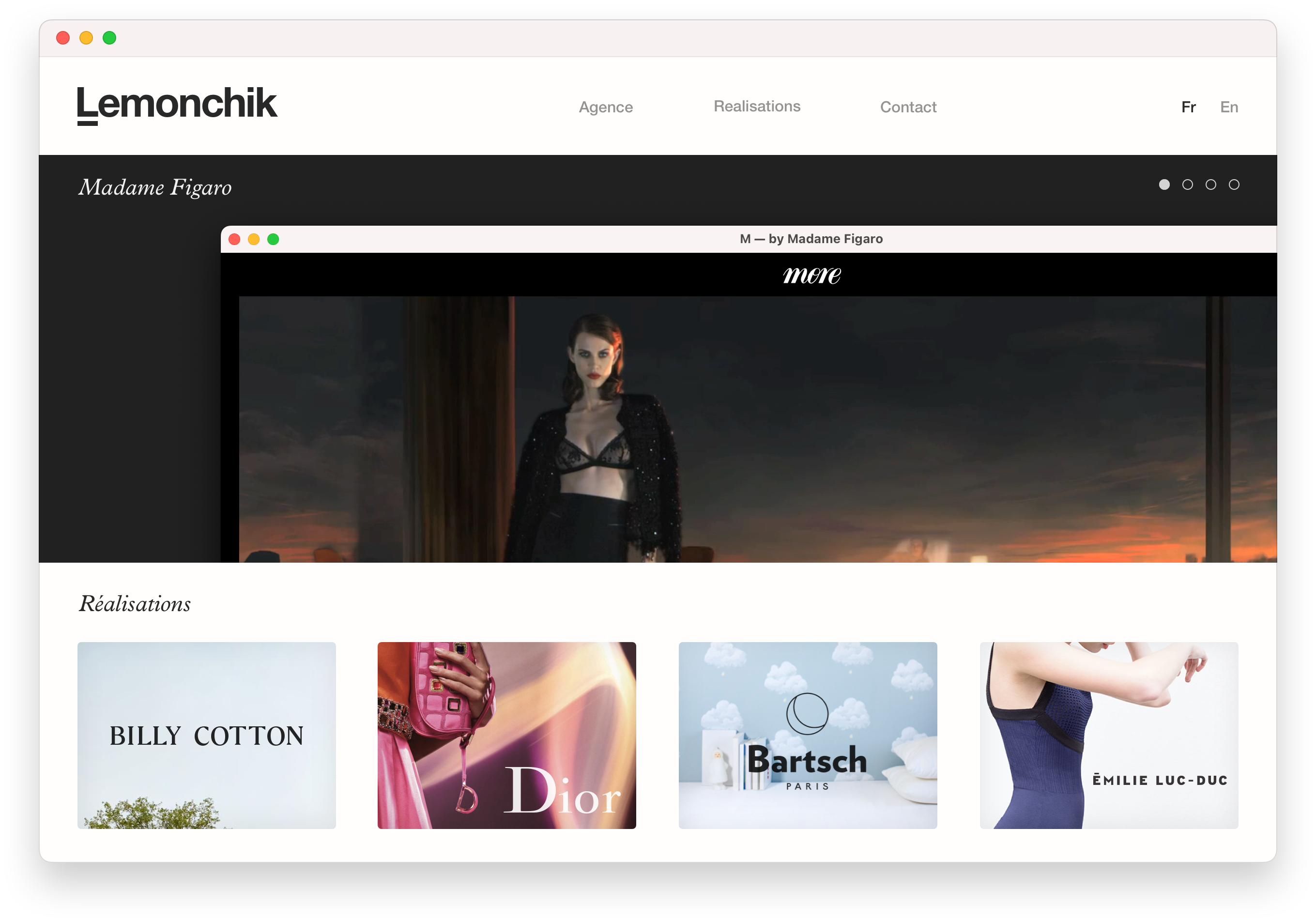 Screenshot of Lemonchik’s website homepage